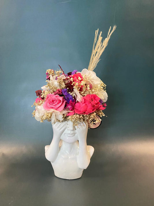 arreglo de rosas preservadas